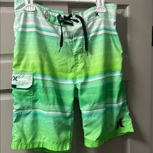 Hurley Lime and Aqua Striped Shorts